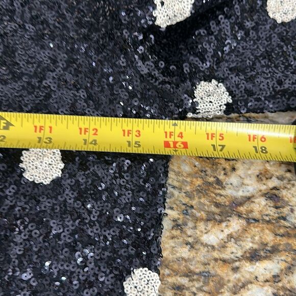 J. Crew Cotton Sequin Polka Dot Top Blouse Black White Size XS - Picture 9 of 11